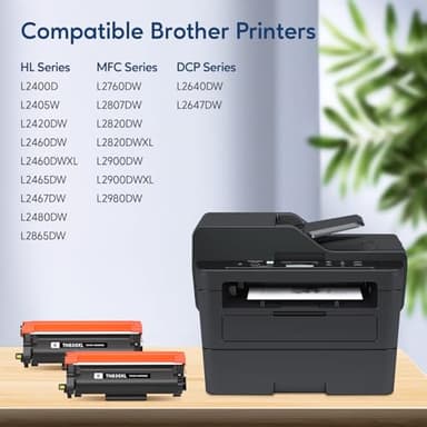 AOLIBE TN830XL Toner Cartridges Compatible for Brother TN830XL TN830 XL Toner High Yield Work with HL-L2460DW DCP-L2640DW HL-L2405W HL-L2400D HL-L2480DW MFC-L2820DW MFC-L2820DW XL (2 Black) - Image 2