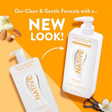 Native Moisturizing Body Wash Contains Naturally Derived Ingredients | For Women & Men, Sulfate, Paraben, & Dye Free Leaving Skin Soft and Hydrated | Shea Butter & Almond 18 oz - Image 5