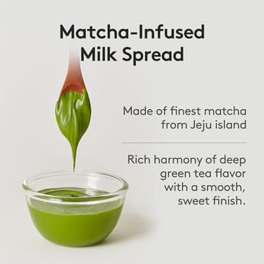 OSULLOC Green Tea Milk Spread (7.05 oz, 200g), Made of Finest Matcha from Jeju Island, Matcha-Infused Spreads - Image 4