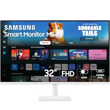 SAMSUNG 27-Inch M5 (M50D) Series FHD Smart Monitor with Streaming TV, Speakers, HDR10, Gaming Hub, Multiple Ports, Workout Tracker, Vision Accessibility Tools, LS27DM501ENXZA, 2024 - Image 1