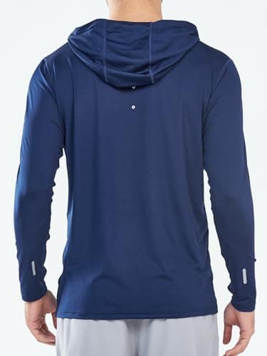 NORTHYARD Men's Sun Hoodie Shirts Long Sleeve Fishing Swim SPF Shirt Rash Guard UPF 50 Lightweight for Hiking Workout Navy 4XL - Image 2