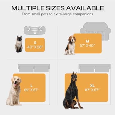 Luciphia Waterproof Bed Blanket Washable, Soft Sherpa Fleece Puppy Reversible Throw Blankets for Medium Large Dog Cat, Furniture Cover Protector Couch Bed from Liquid Pee and Pet Fur, Grey,85" x 57" - Image 7