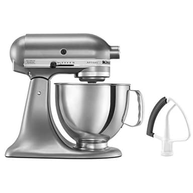 KitchenAid KSM150FECU Value Bundle Artisan 5 Quart Stand Mixer, Contour Silver - Image 1