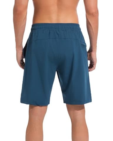 difficort Mens Swim Trunks Quick Dry Bathing Suit 9 inch Inseam Board Shorts with Compression Liner and Zipper Pocket,Dark Blue,X-Large - Image 5