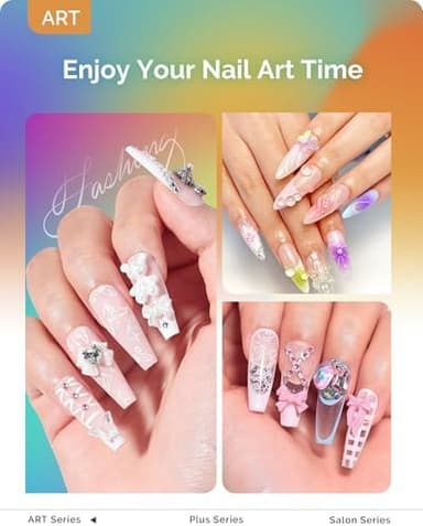 MelodySusie Handheld Cordless UV Nail Lamp with LCD Display & Eye-Protection Cover, P-Art01R Rechargeable Mini UV LED Light Flash Cures All Soft Gels, Especially Rhinestone Glue & Liner Gel White - Image 7