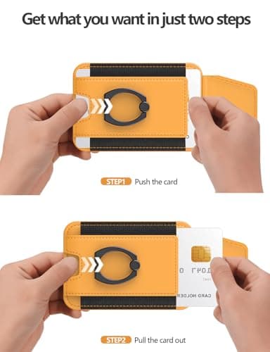 For Magsafe Wallet with Grip, 6-Card Holder, Stronger Magnetic Card Wallet Holder for iPhone 17/16/15, iPhone 14/13/12 Series, Leather Magnetic Phone Wallet with Privacy Flap, RFID Blocking, Orange - Image 7