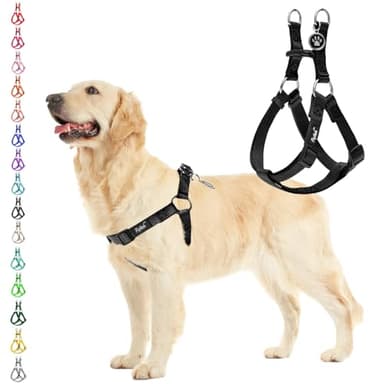 PUPTECK No Pull Dog Harness Soft Adjustable Basic Nylon Step in Puppy Vest Outdoor Walking with ID Tag Medium - Image 1