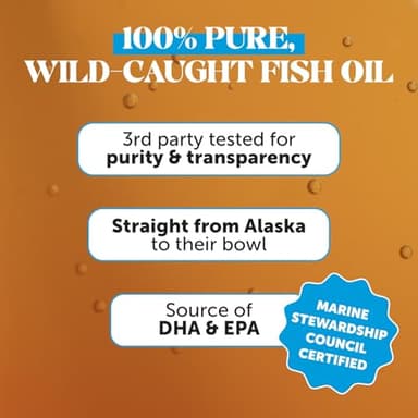 Pet Honesty Omega 3 Fish Oil Supplement for Dogs & Cats (32oz), Wild Caught Omega 3 Fish Oil for Skin and Coat Health, Supports Shedding, Skin & Coat, Immunity, Joint, Brain & Heart, EPA + DHA - Image 3