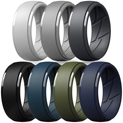 ThunderFit Men's Silicone Rings 10mm Wide 2.5mm Thick Rubber Bands, Breathable, Variety Multipack 1-10 - Image 1