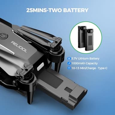 Drone with Camera - Drone with Screen on Controller for Beginners, Foldable Remote Control Quadcopter with Voice Gesture Control, 3D Flip, One Key Start, Emergency Stop, 2 Batteries, Easier to use - Image 6