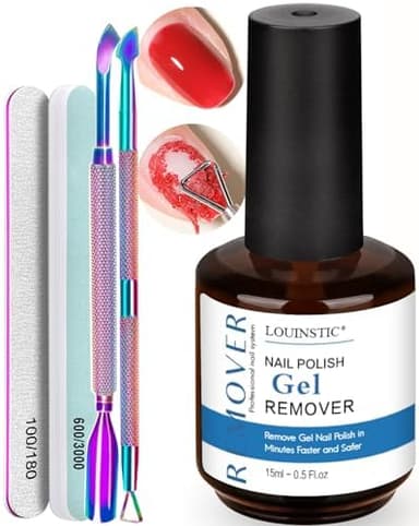 Gel Nail Polish Remover,Gel Remover for Nails No Need to Soak or Wrap, Quickly Remove Nail Polish in 2-5 Minutes, Professional Nail Remover Kit - Image 1