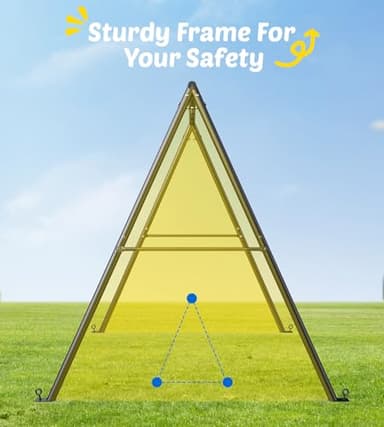 Trekassy Swing Sets for Backyard, 440lbs Heavy Duty A-Frame Metal Stand with 60" Large Platform Swing for Outdoor Playground Park - Image 3