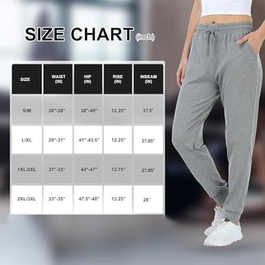 Mgput 4 PCS Women's Joggers Pants with Pockets-Women Lightweight Sweatpants for Running Yoga Athletic Casual Pants(TYP601-S/M-2B/GR/LGRY) - Image 6