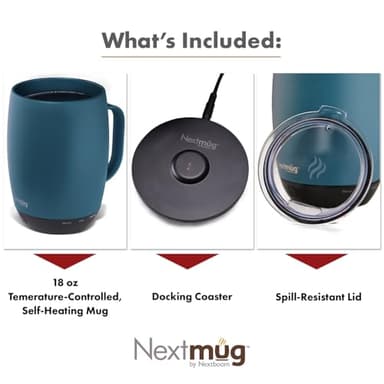 Nextmug Plus - Temperature-Controlled, Self-Heating Coffee Mug (Slate Blue - 18 oz.) - Image 3