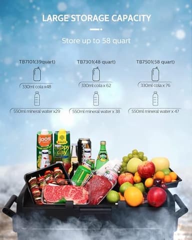 PHILIPS TB7101 12 Volt Refrigerator, 39 Quart Dual Zone Car Refrigerator, Electric Cooler with 12/24V DC, Car Fridge Portable Freezer Compressor Cooler for Car Truck RV Road Trips Travel and Home Use - Image 2