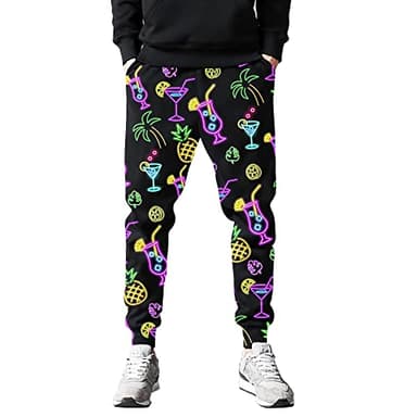 VVGETE Neon 80s Pants Mens Sweatpants Neon Clothes for Men,80s Mens Joggers Track Pants,90s Outfit for Men - Image 7