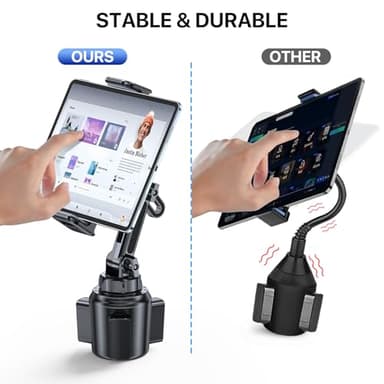 Miracase Cup Holder Tablet Mount for Car, Adjustable Long Neck Car Tablet Holder Friendly Compatible with iPad, Pro, Air, Mini Samsung Galaxy Tab, All 6.1-12.9" Tab - Image 6