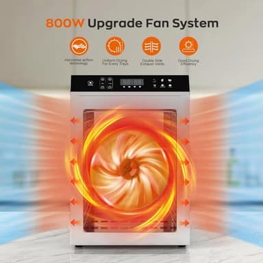 Food Dehydrator for Jerky, 12-Trays Stainless Steel, 850W Electric Dehydrator Machine with 10 Presets, Adjustable Timer, Temperature Control, Digital Food Dryer for Herb, Dog Treats,Meats & Veggies - Image 2