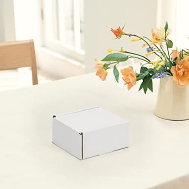 HORLIMER 4x4x2 inches Shipping Boxes Set of 100, White Corrugated Cardboard Box Literature Mailer - Image 5