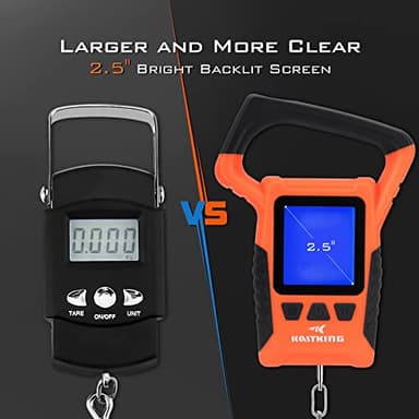 KastKing Fish Scale, WideView Floating Waterproof Digital Scale with No-Puncture Lip Gripper, 2.5” Large LCD Display, 110lb Capacity, Stores up to 9 Weights, Orange - Image 3