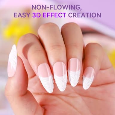 Makartt 3D Painting Clear Nail Gel For Nails Art Chrome Nail Powder Micro 3D Sculpting Gel No Wipe UV Gel for Gel Nail Polish 3D Carving Drawing Gel for Nail Art at Home & Salon DIY 8ML - Image 6