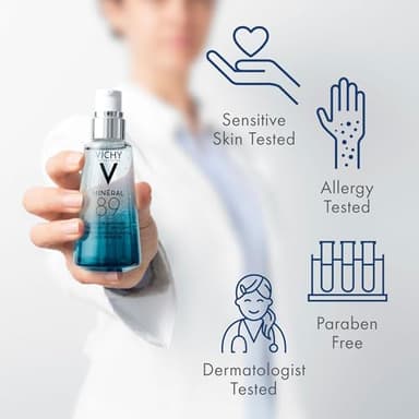 Vichy Mineral 89 Fortifying & Hydrating Daily Skin Booster, Pure Hyaluronic Acid Serum For Face, Plumps & Hydrates, Repairs Skin Barrier, Lightweight Moisturizing Gel, Fragrance Free & Oil-Free - Image 5