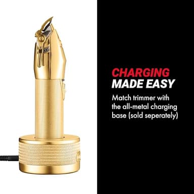 BaBylissPRO GOLDFX+ Professional Barber Cord/Cordless Hair Clippers for Men, All Metal, Lithium Battery with 3-Hour Runtime, Gold - Image 4