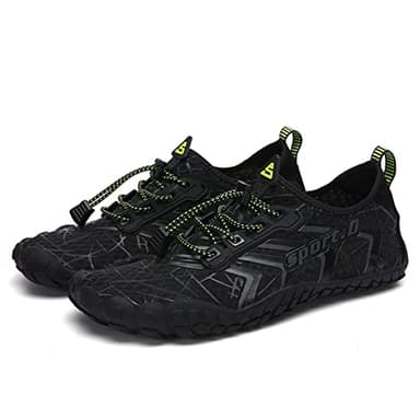 UBFEN Water Shoes Aqua Swim Shoes Mens Womens Beach Sports Quick Dry Barefoot for Boating Fishing Diving Surfing Black Color Size US 11 Women 9.5 Men - Image 7