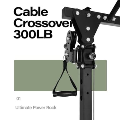 MAJOR FITNESS Drone1 Power Cage - Multi-Function Power Rack for Home Gym (Package (with 1300LBS Bench & 245lbs & Bar), Black) - Image 2