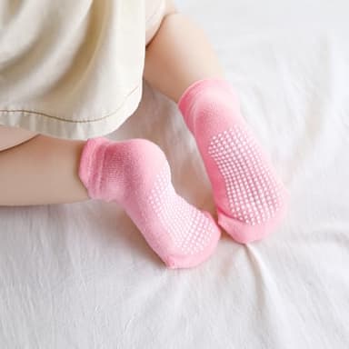 Aroveea Non Slip Grip Ankle Baby Socks 12 Pack for Toddler Boys and Girls Kids,Infant Cute Cotton Baby Socks - Image 2