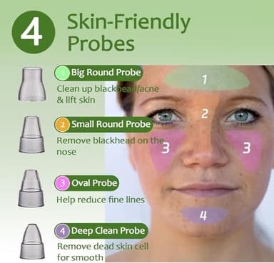 Blackhead Remover Pore Vacuum - Facial Pore Cleaner with 3 Adjustable Suction Levels, 4 Blackhead Removal Tools, Electric Acne Extractor Tool for Women & Men - Image 3