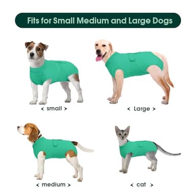 Kuoser Dog Surgery Suit Female Spay, Dog Recovery Suit Male Neuter, Puppy Clothes Onesie for Surgery Anti Licking Abdominal Wounds Pet Surgical Recovery Bodysuit Shirt, Substitute E-Collar & Cone - Image 4