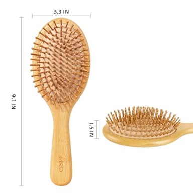 MRD Hair brush, Natural Bamboo Paddle Detangling Hairbrush, Massage Scalp Thick/Thin/Curly/Dry Hair For Women & Men - Image 8