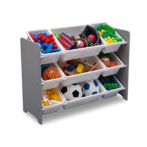 Delta Children MySize 9 Bin Plastic Toy Organizer - Greenguard Gold Certified, Grey - Image 1
