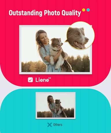 Liene Amber M100/M200 4x6" Photo Printer 80 Sheets Photo Paper & 2 Ink Cartridges Refill, Dye Sublimation, Water Oxidation-Proof, Only for Liene DHP512/DHP513 Printer, for Display, Framing, Scrapbook - Image 5