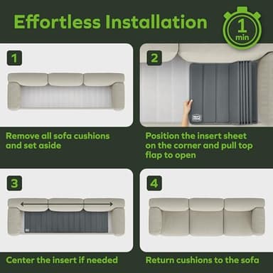 BEN'SHOME® Deep Couch Cushion Support for fix Sagging Seats - Heavy Duty Solid .5" Wood Sofa Support Board | Adjustable 58"-67" x 23" Under Cushion Insert | Non-Slip Furniture Saver | 400 LB Capacity - Image 7