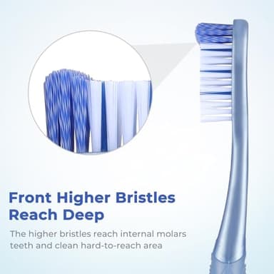 Medium Toothbrushes for Adults, Whitening Toothbrush with Spiral Medium Bristles for Smoke Tea Coffee Stain, Deep Plaque Removal, Rounded Bristle Tips for Gentle Cleaning - Image 8