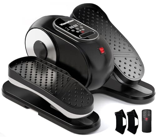 Under Desk Elliptical Machine, Leg Exerciser as Seen on TV While Sitting for Senior with Remote Control, Portable & Quiet Pedal Exerciser with 12 Adjustable Speed, Black - Image 1