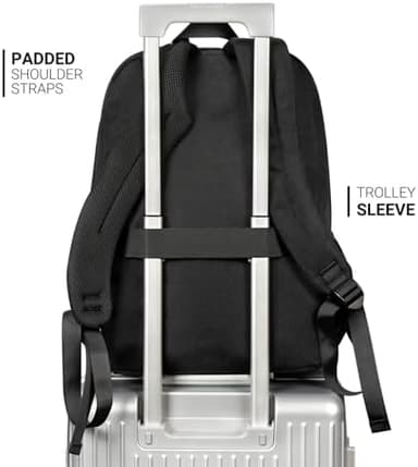 ZORFIN 26L Black Backpack for College, and Travel: Water Resistant Bookbag - Image 6