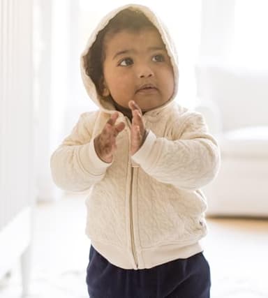 Burt's Bees Baby Baby Sweatshirts, Lightweight Zip-up Jackets Hooded Coats, Organic Cotton, Oat Quilted Bee - Image 3