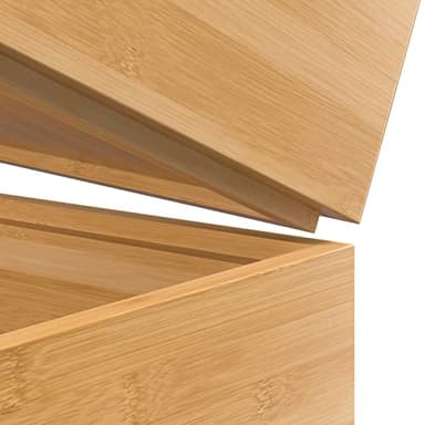 VeyFey Bamboo Drawer Organizer, Stackable Utensil Organizer for Kitchen, Bamboo Storage Box Wood Silverware Tray for Drawer 15" x 6" x 2" Set of 2 - Image 6