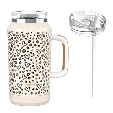 Hydraful 64 oz Tumbler with Handle and Straw - 100% Leak-Proof - Insulated Cup Reusable Stainless Steel Large Water Bottle Travel Mug for Gym, Hiking, and Camping - Gifts for Women Men Him Her - Image 1