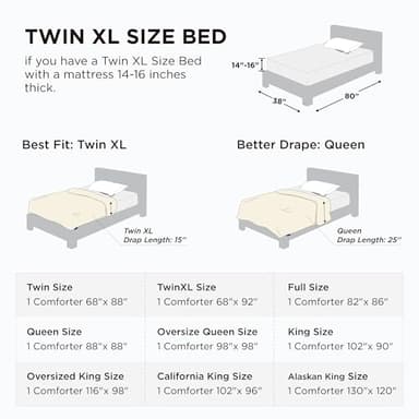 Bedsure Twin XL Comforter Duvet Insert Dorm Bedding - White Extra Long Twin Comforter, Quilted All Season Duvet with Corner Tabs - Image 6