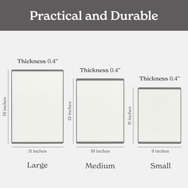 SMIRLY Plastic Cutting Board Set 3 Pieces, Non-Slip Dishwasher Safe Chopping Boards for Kitchen, Grey & White - Image 2