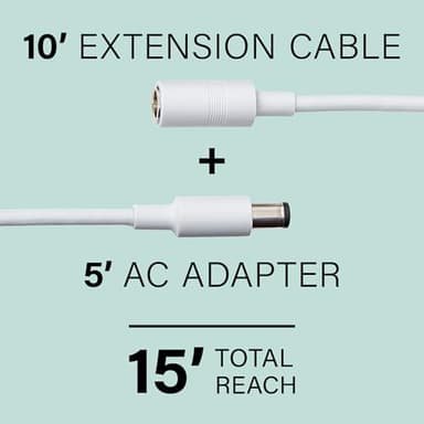 Made for Amazon Extension Cable, 10' Length, for Echo Show 15 (Gen 1, 2021 & Gen 2, 2024 Releases) and Echo Show 21. - Image 2