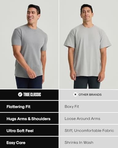 True Classic Mens T-Shirts – Short Sleeve Crew Neck T Shirts for Man, Cotton Blend Plain Novelty Men's T-Shirts, Pack of 6, Variety, M - Image 7