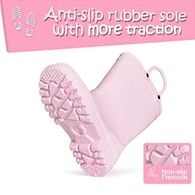 K KomForme Kids Girls & Boys Rain Boots with Easy-on Handles Waterproof Outdoors - Image 4