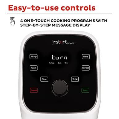 Instant Pot Vortex 2QT Mini Air Fryer,Small Air fryer that Crisps,Reheats, Bakes, Roasts for Quick Easy Meals,Includes over 100 In-App Recipes,is Dishwasher-Safe,from the Makers of Instant Pot, White - Image 4