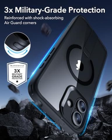 ESR for iPhone 16 Case with Stand, Compatible with MagSafe, Magnetic Kickstand Case for iPhone 16, Military-Grade Protection Shockproof Case, Boost Series, Clear Black - Image 5