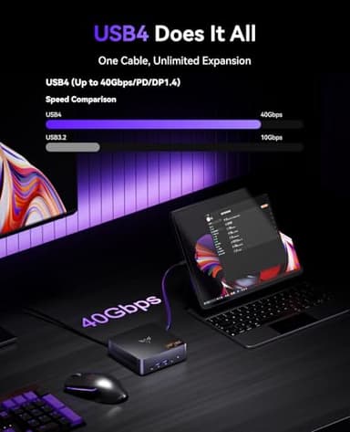 KAMRUI AM21 Mini Gaming PC Dual LAN, AMD Ryzen 7 8745HS (up to 4.9 GHz), 32GB DDR5 5600 MHz 1TB M.2 NVMe PCIe 4.0x4 SSD, Mini Desktop Computer with USB 4, DP, 2 HDMI 2.1, Supports Quad 4K Display - Image 7
